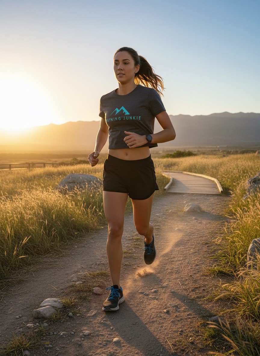 Running Junkie Strength Cropped Tee