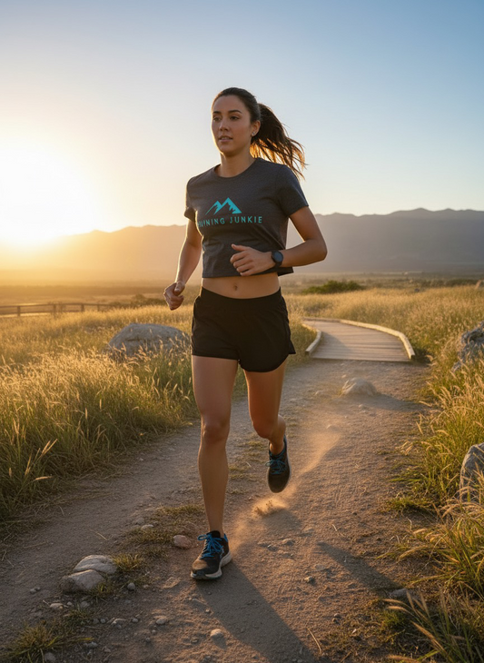 Running Junkie Strength Cropped Tee