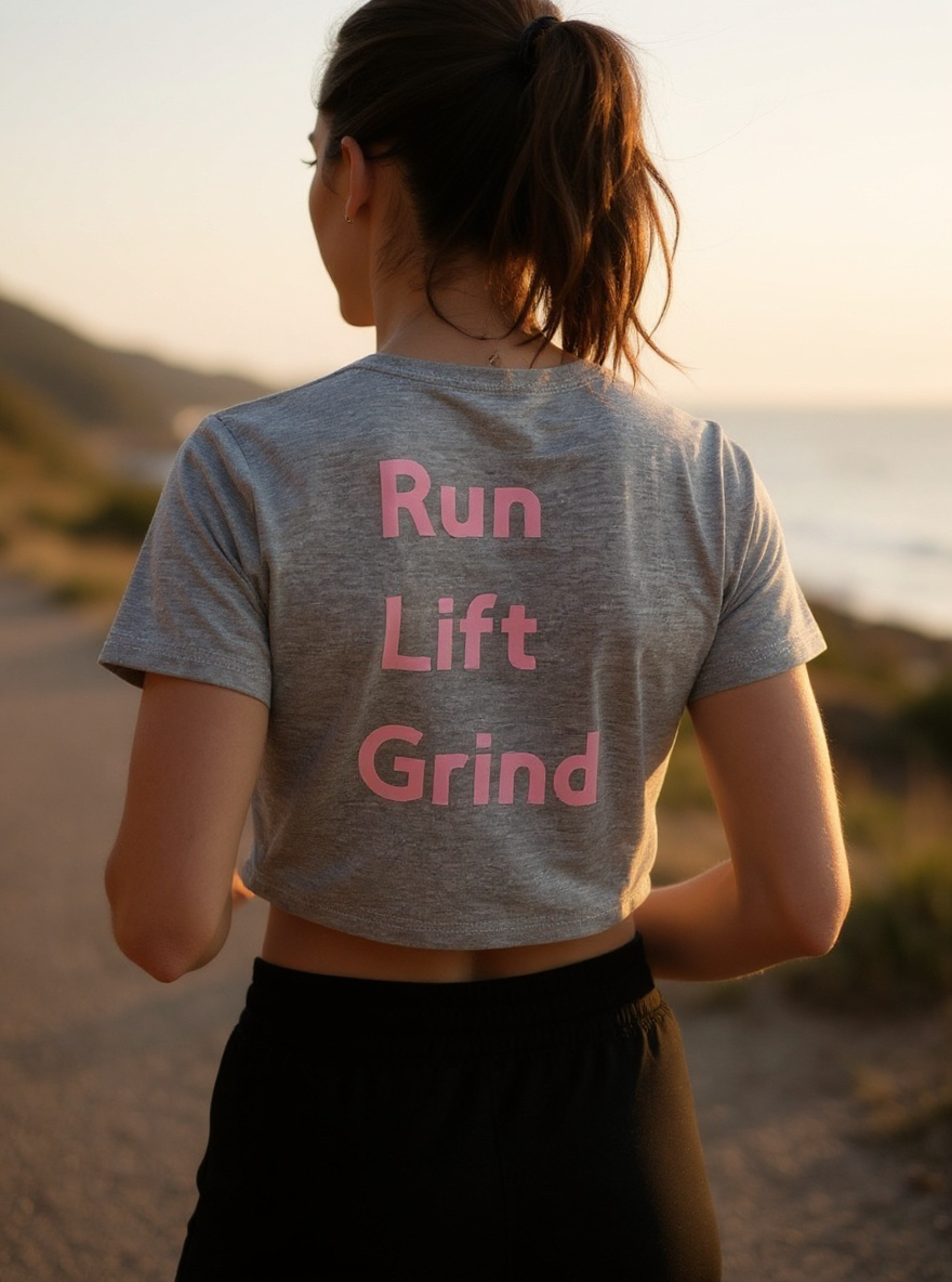 Running Junkie Strength Cropped Tee