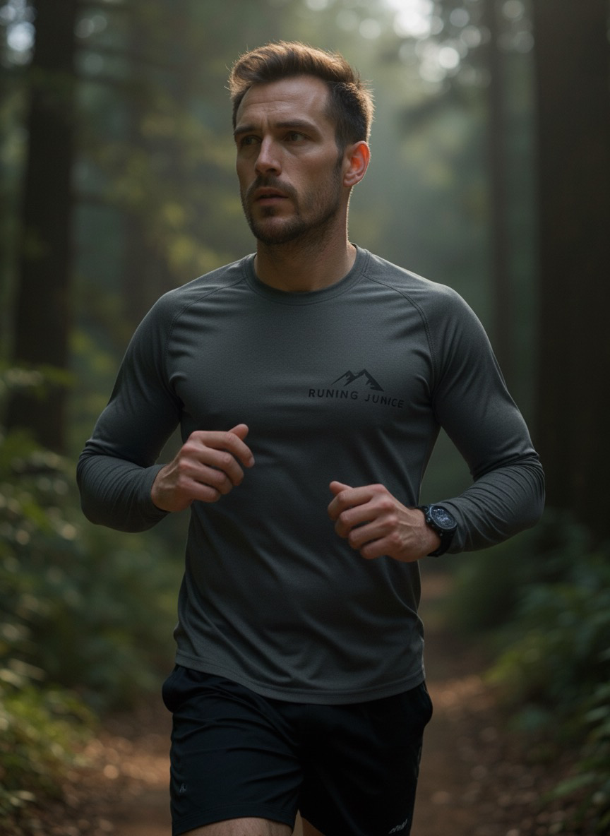 Men’s Dark Charcoal Long Sleeve Tee – Original Logo